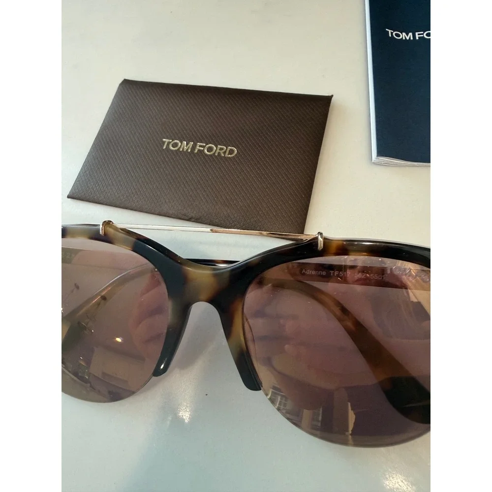 Tom Ford Adrenne TF517 Sunglasses Dark Havana Tortoise Rose Gold 56Z 55mm